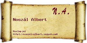 Noszál Albert névjegykártya